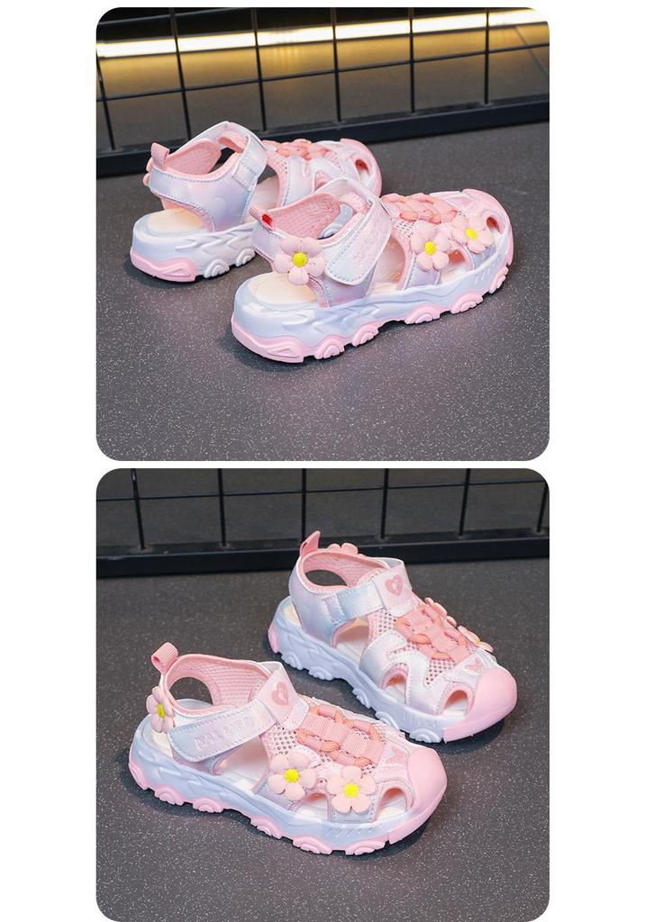 Mädchen Prinzessin Sandalen 2026 Sommer Geschlossene Zehenpartie - Koreanischer Stil Lässige Strandschuhe