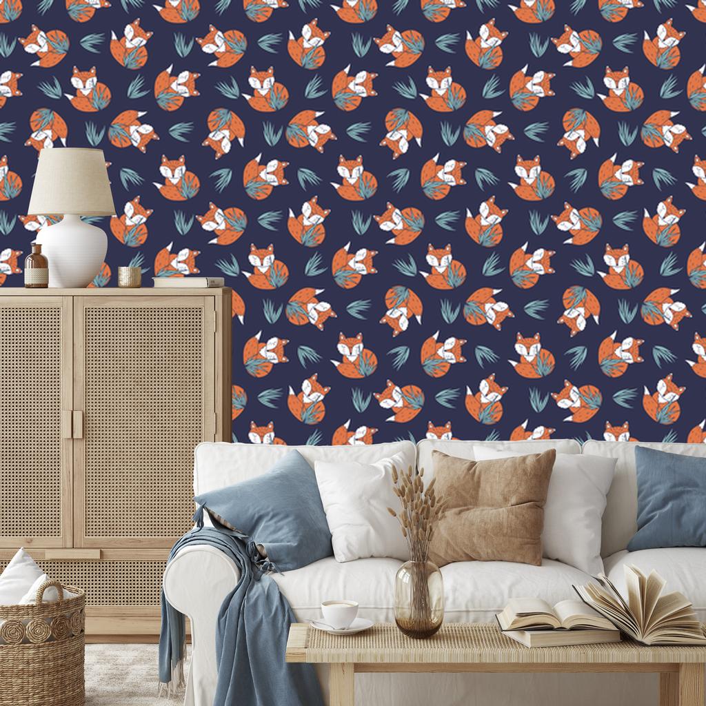 Sleeping Foxes Wallpaper for Living Room and Bedroom 50x1000
