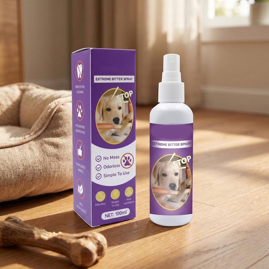 Pet Bitter Spray for Chewing Deterrent Safe Non-Toxic Formula Easy To Use Spray Bottle Suitable for Dogs and Cats Indoor Outdoor Use