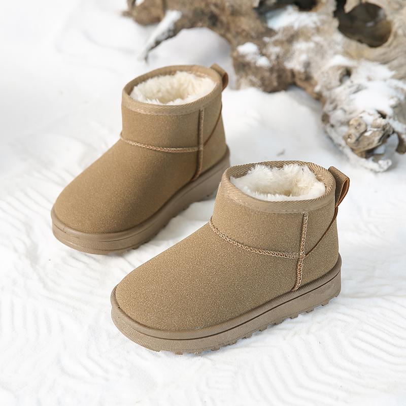 Children Snow Boots Classic  Boys Girls  Ankle Boots Winter Faux Fur Thick Bottom Non-slip Outdoor Kids Shoes