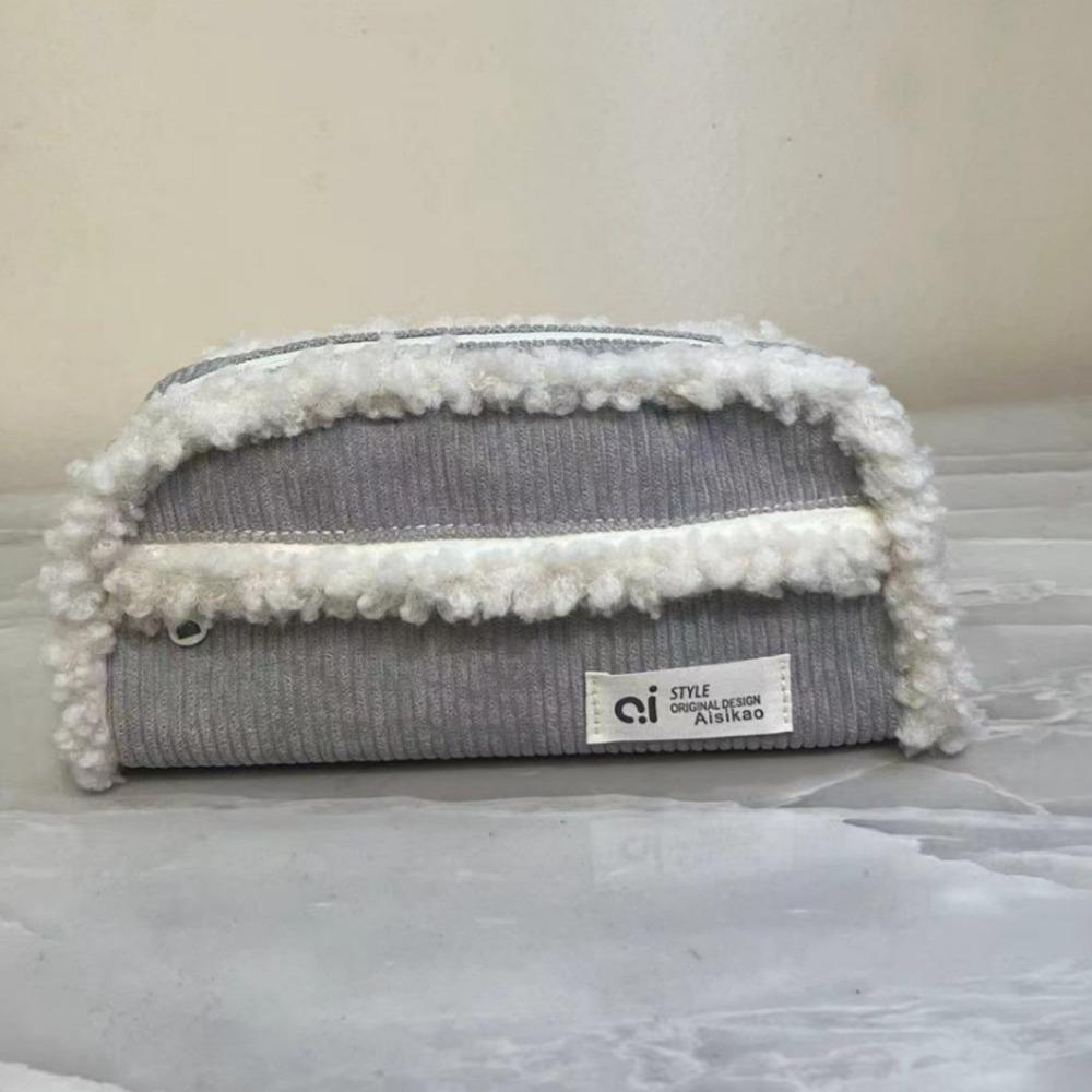 Pen Organizer Pen Bag High Capacity Corduroy Pencil Bag Simplicity Stationery Storage Bag  Student