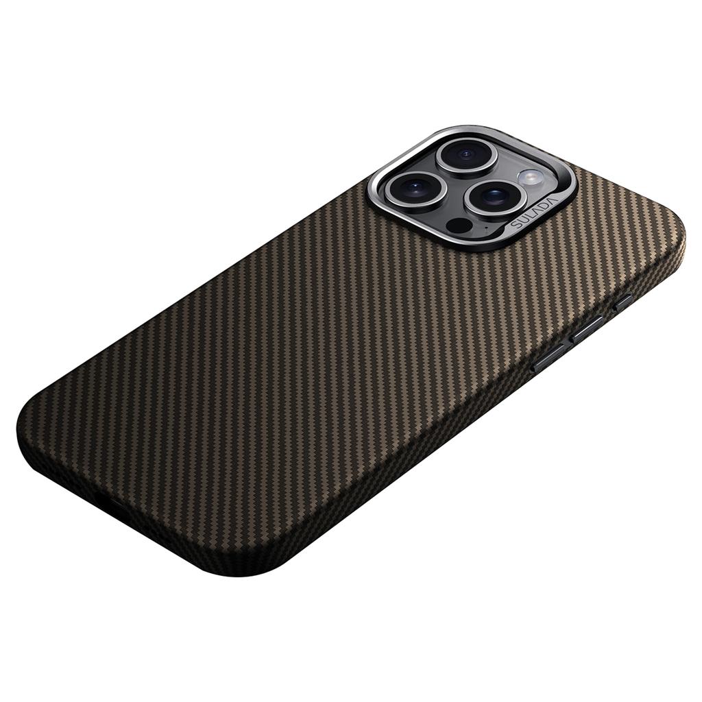 SULADA For iPhone 14 Pro Max Magnetic Case Carbon Fiber Texture PU+TPU Protective Phone Cover
