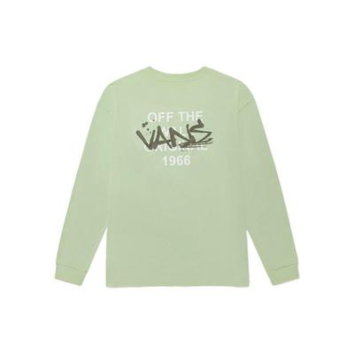 Vans American Vintage Colorful Letter Print Long Sleeve T-Shirt Unisex Tops Green VN0A5H9MYSJ