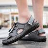 Sandals Men's Cowhide New Summer Fashion Casual Shoes Men's Closed Toe Leather Sandals Breathable Driving Shoes