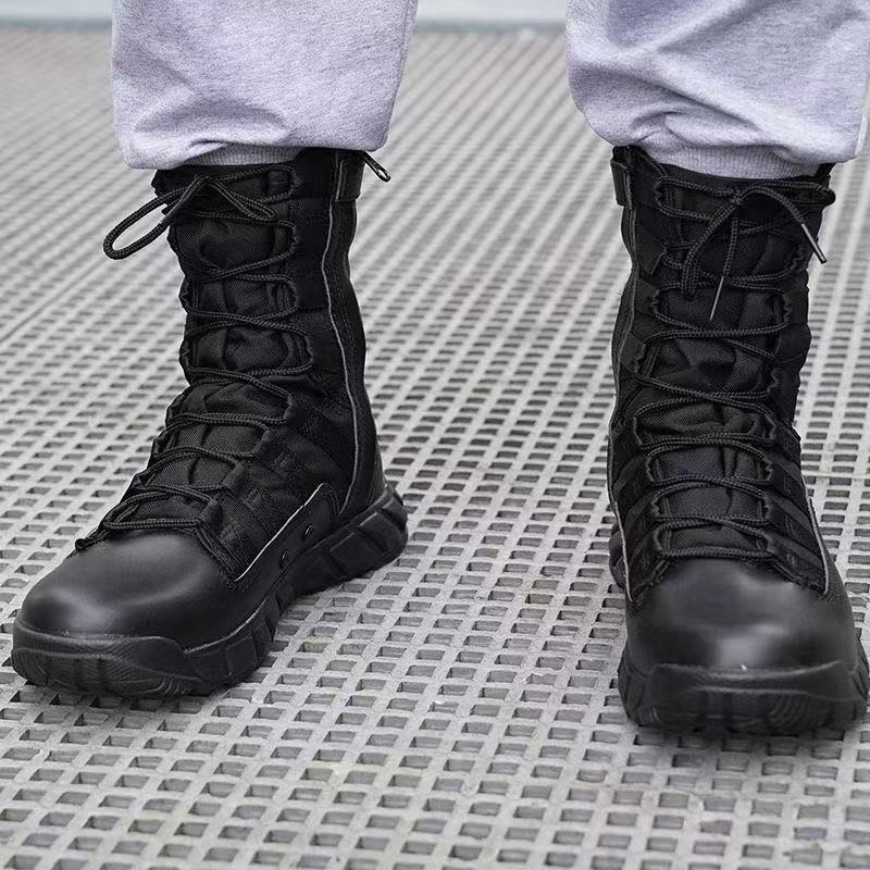 

Summer combat boots new breathable Martin boots hiking shoes training shoes men s handsome labor insurance shoes comfortable military training boots 45 чорний