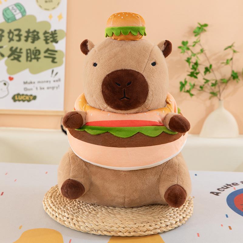 

Burger bee capybara doll cute kapibara plush toy children sleeping pillow 30 cm 0.33kg