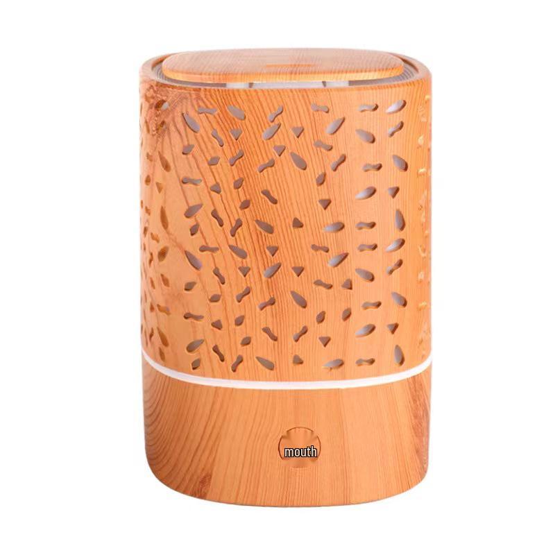 Wood Grain Aroma Diffuser: Ultrasonic Humidifier with 7-Color LED for Home & Car