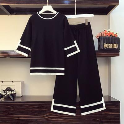 Arrivo Autunno Inverno lavorato a maglia in due pezzi Set pullover da donna casual Top e pantaloni a gamba larga adatti a colori di alta qualità