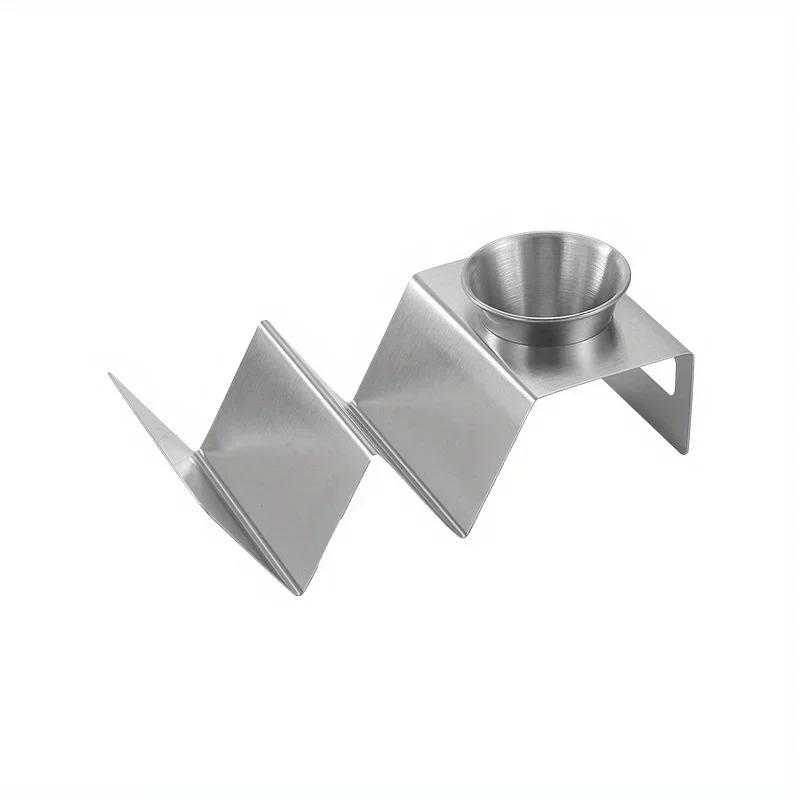 Double Sided Taco Holder Stand Stackable 2 3 Tier Stainless Steel Tortilla Rack Space Saving Kitchen Organizer Storage