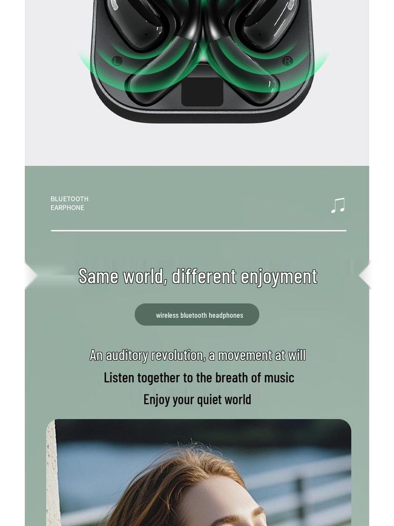 2025 New Cross-border Hot Selling Ear-hook Bluetooth Earphones Comfortable for Long Runs and Sports