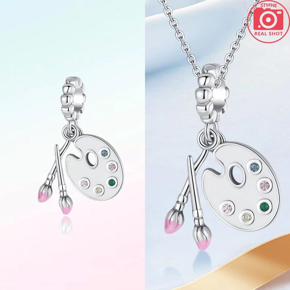 Elegant Copper Original Color Oil Painting Board Crayons Beads Fit Bracelet Charms Women Jewelry Diy Accessory Gift