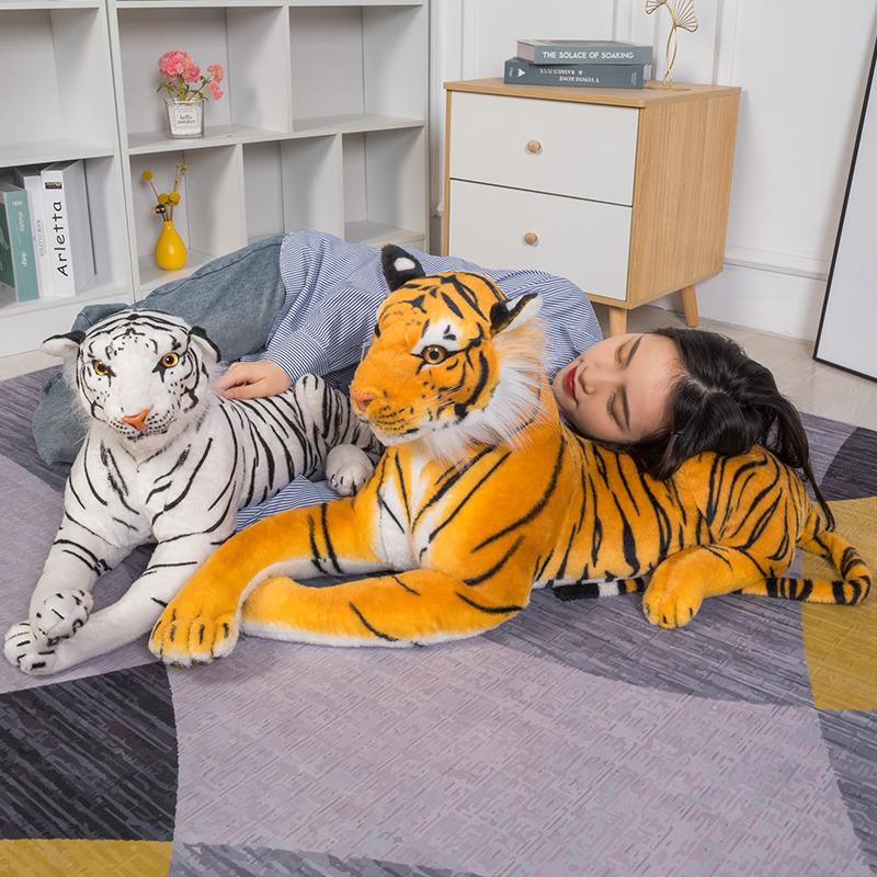 Creative Simulation Animal Lying Down Tiger Doll Plush Toy Siberian Tiger White Tiger Doll Children Soothing Rag Doll