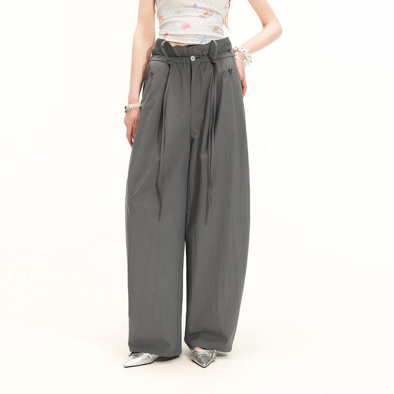 unifree Loose Fit Casual Pants with Flip Waistband