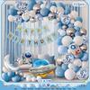 Internet Celebrity Boy Girl Cartoon Balloon Chain Scene Arrangement Party Balloon Decorations Birthday Ceremony Feeling Background Wall