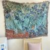 Vintage Iris Blume Überwurfdecke Ölgemälde Stil Dünne Decken für Bett Einzelplatz Gewebt Sofa Handtuch Heimdeko Wandteppich