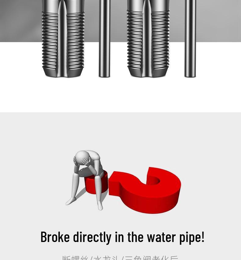 Doppelköpfiger Linksgewinde-Ausdreher für abgebrochene Wasserhahn- und Wasserrohrschrauben