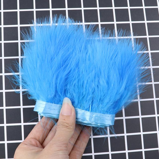 1/2 Yard Bunter Flauschiger Marabu Truthahnfederbesatz 8-10 cm Truthahnfederbesatz Fransen Handarbeit Schleife Hochzeitskleid Dekoration