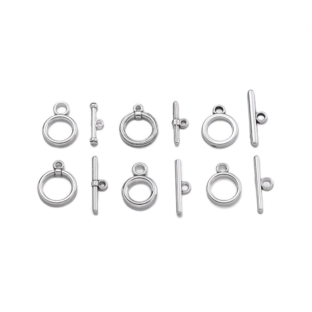 10Sets OT Clasp Alloy Toggle Clasps Round Bar Connector for DIY Jewelry Making Bracelet Hooks Crafts Necklaces Accessories