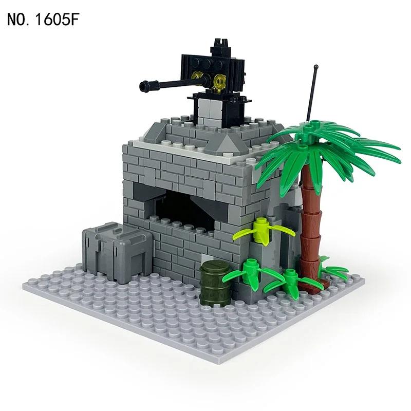 Construction DIY Scene Accessories Military Moc Series Small Military Fortresses Building Blocks Bricks Toys Gifts