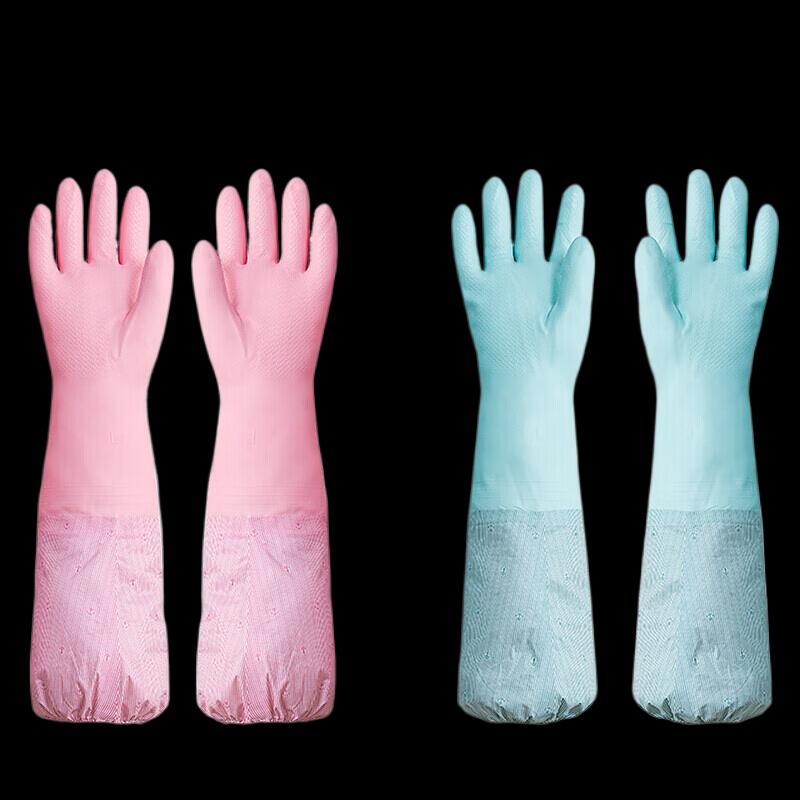 Chahua 45cm PVC Fleece-lined Dishwashing & Laundry Gloves