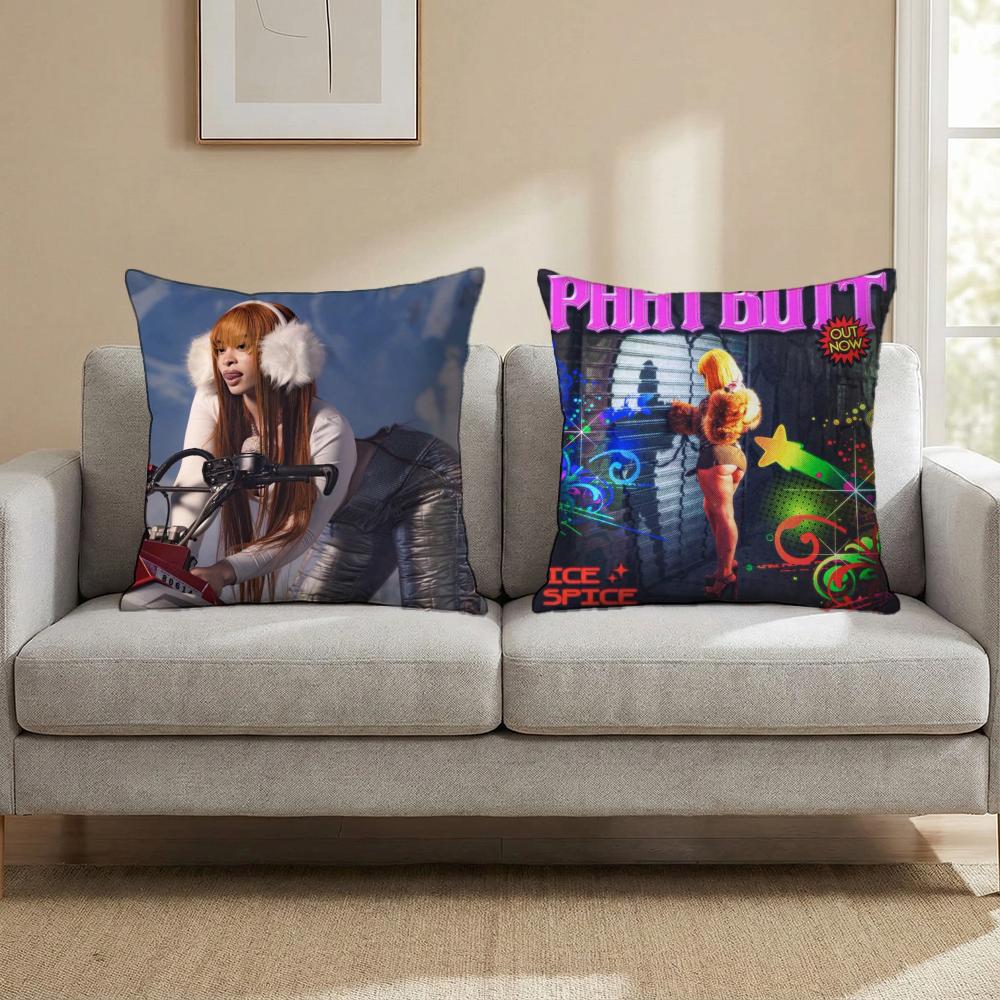I-Ice Spice Y2k Cushion Cover Multi-Scene Pillow Cover for Home & Car - Reversible, Soft & Durable for Daily Use