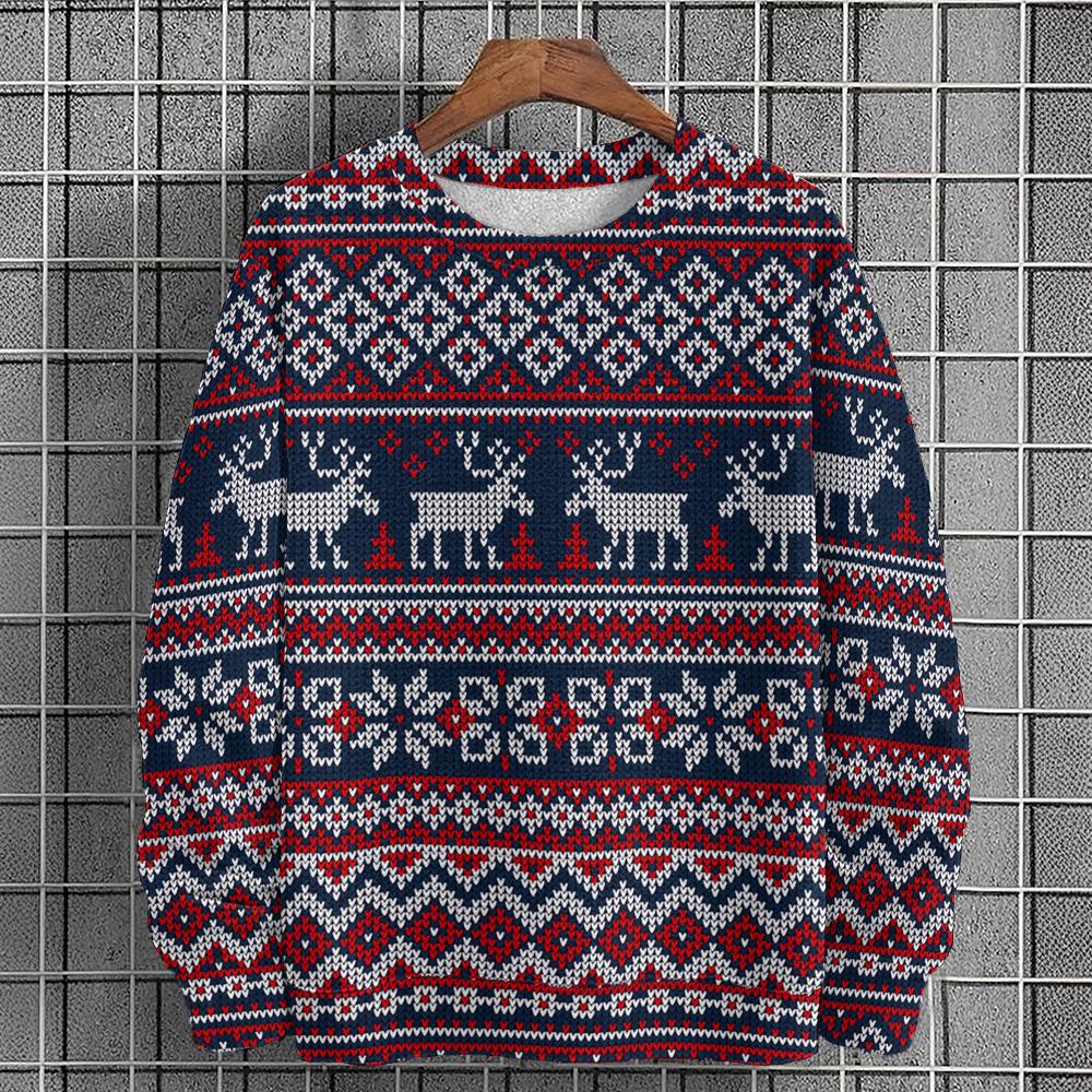 Christmas Sweatshirts For Men Elk 3d Print Long Sleeve Sweatshirt Men Clothing Autumn Festival Casual Oversized Hoodies Men Tops