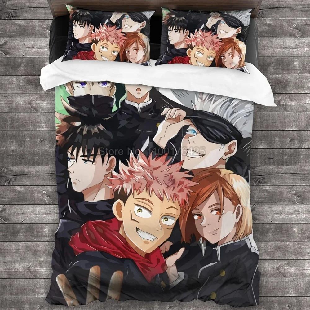 Jujutsu Kaisen Bedding Set Japan Famous Anime Duvet Cover Sets Comforter Bedclothes Twin Queen King Single Size Kids Gift