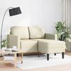 VidaXL 2-seater Sofa with L-shaped Chaise Lounge Cream 125 Cm Faux Leather, 2-seater Bedroom Sofa, Loveseat, Two-seater Sofa 4107084