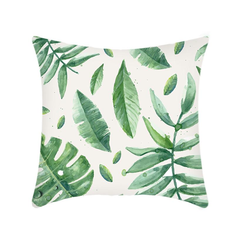 Plush Car Pillow Ins Simple Green Plant Sofa Living Room Pillow Case Home Cushion