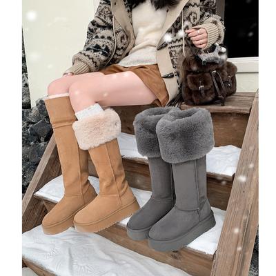Winter Snow Boots Warm Velvet Thick-soled Long Tube Tall Boots Winter Cotton Shoes Winter