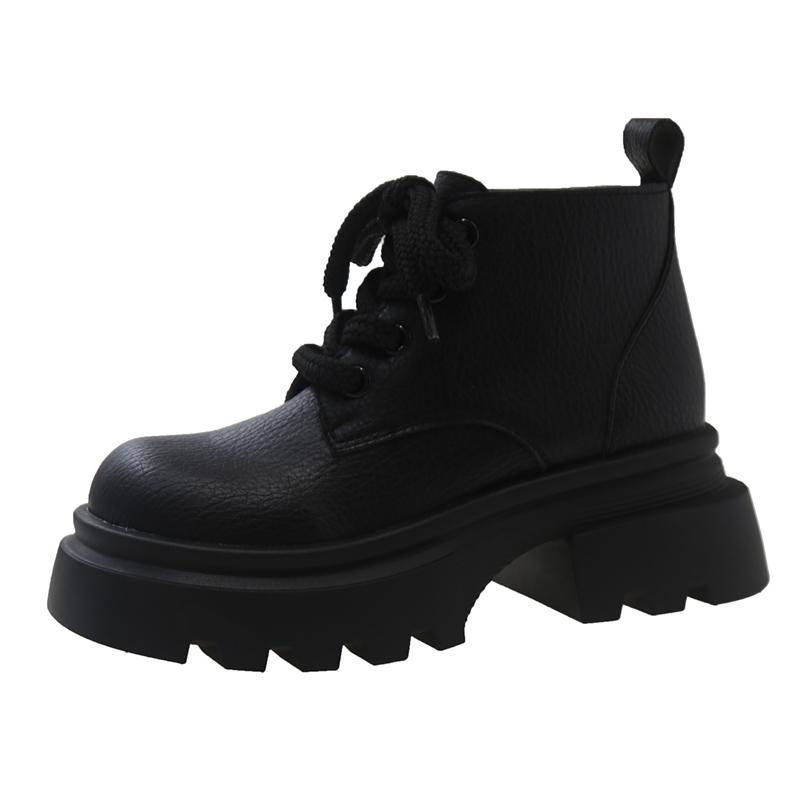 Platform Women Snow Ankle Boots Mid Heels Motorcycle Boots Lace Up Classic Oxford Shoes Winter 2024 Trend New Gladiator Zapatos