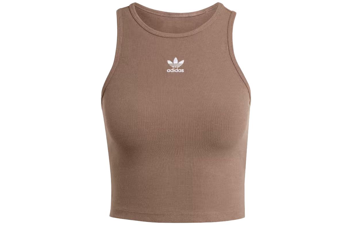 adidas originals Women s Lifestyle Essentials Rib Tank Top  Earth Strata  IR5931 S