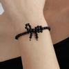 OVT-U [925 SILVER] Onyx Ribbon Bracelet