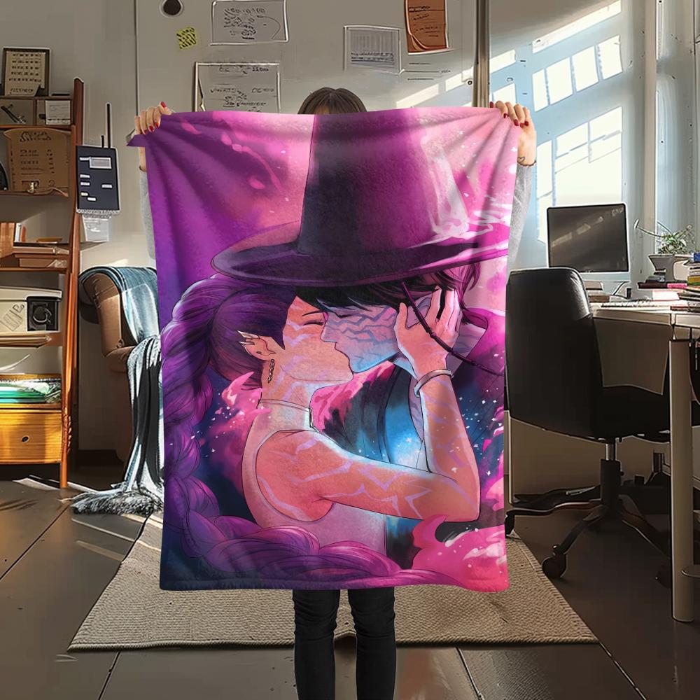 1 Stück Kpop Dämonenjäger Druck Flanelldecke, Hohe Qualität für alle Jahreszeiten, Heimdekoration, Wärme und Komfort, Perfekt für Weihnachtsgeschenke