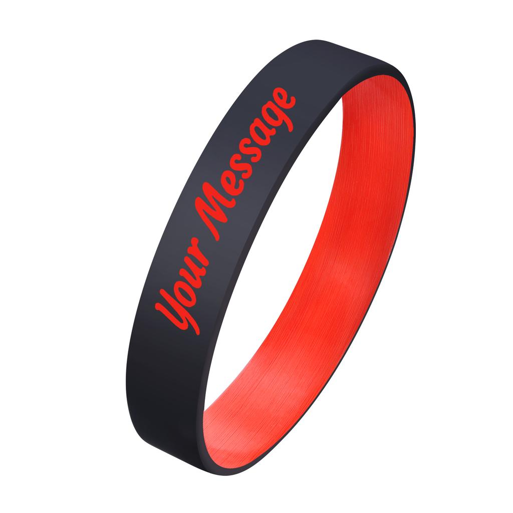 Braccialetti da polso in silicone personalizzati per donna uomo, Bracciale in gomma personalizzato, Regalo inciso per eventi festa consapevolezza