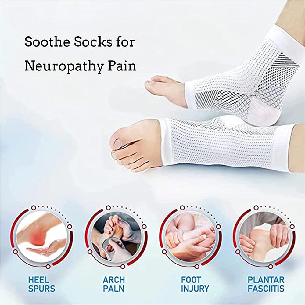 2 Pairs of Fasciitis Socks for Women and Men for Arch & Heel Pain Relief