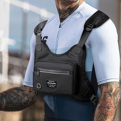 Outdoor Chest Bag Adjustable Straps Large Capacity Waterproof Zipper Pocket Men Women Sports Cycling Running Vest Pouch Hiking Travel EDC Chest Pack
