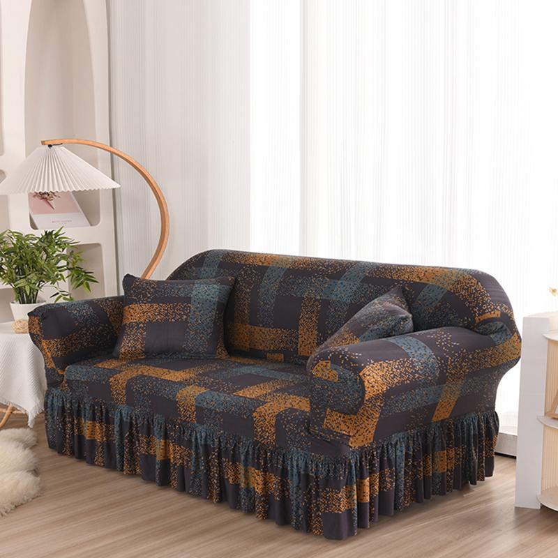 Sofa Skirt Cover Sofa Protector Stretch Slipcover For 1/2/3/4 Seat Couch Cover Corver Sofa Cover Geometric Printed