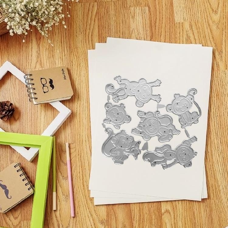 Sechs Kleine Affen Kohlenstoffstahl Stanzschablone Album Papierform