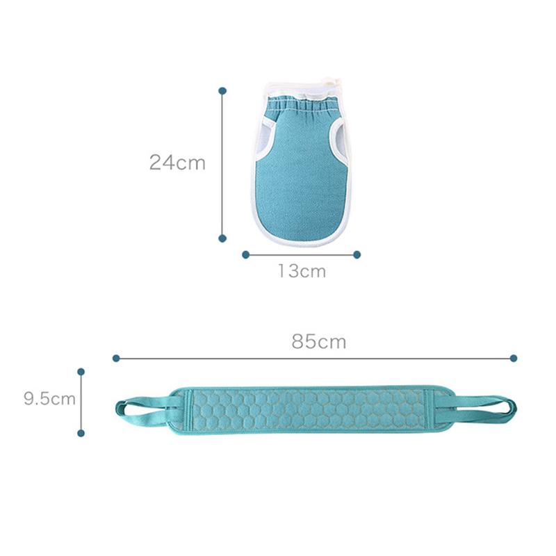 Dreiteiliges Badegerät, verdickter Schlamm-Reib- und Dekontaminations-Badeball-Anzug, Rückzugsstreifen, langes Rub-Back-Handtuch