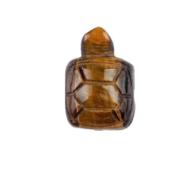 Turtle Crystal Agate Miniature: Hand-Carved Semi-Precious Stone Ornament