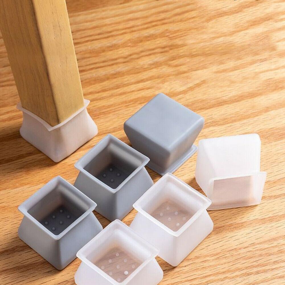 10Pcs Square/Round Silicone Chair Leg Caps Floor Protectors Feet Pads Mute Solid Table Leg Cover Anti-slip Pad 1.8/2.8/2.5cm