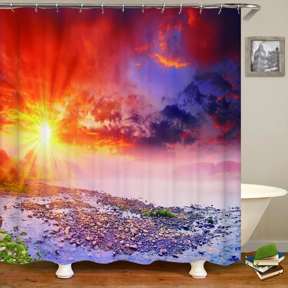 3D Nature Forest Trees landscape Bathroom Shower Curtain Home Decor Curtain Fabric Waterproof Shower Curtain With Hook 180x200