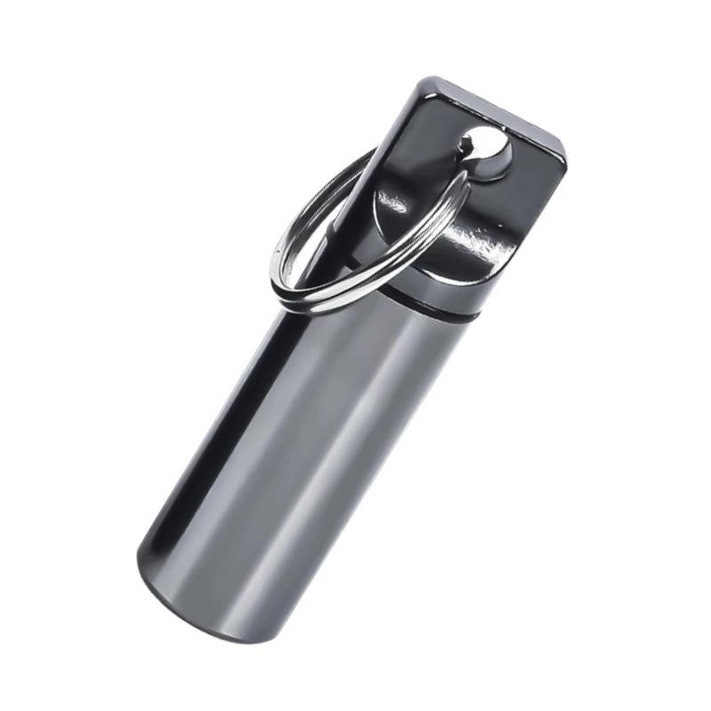 New Portable Waterproof Aluminium Metal Key Ring Pill Box Case Container Organizer Capsule Airtight Tablet for On The Go Storage