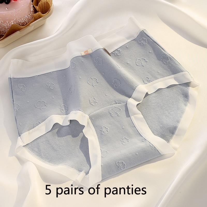 7A Antibakterieller Jacquard Damen-Slip Hohe Taille Hautfreundlich Atmungsaktiv Antibakterieller Baumwollschritt Hüftumschließend Nahtlos Damen-Slip