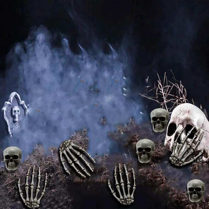 6/1PCS Halloween Decoration Props Halloween Decoration Realistic Life Size Skeleton Hands Plastic Human Hand Bone Plastic Hands