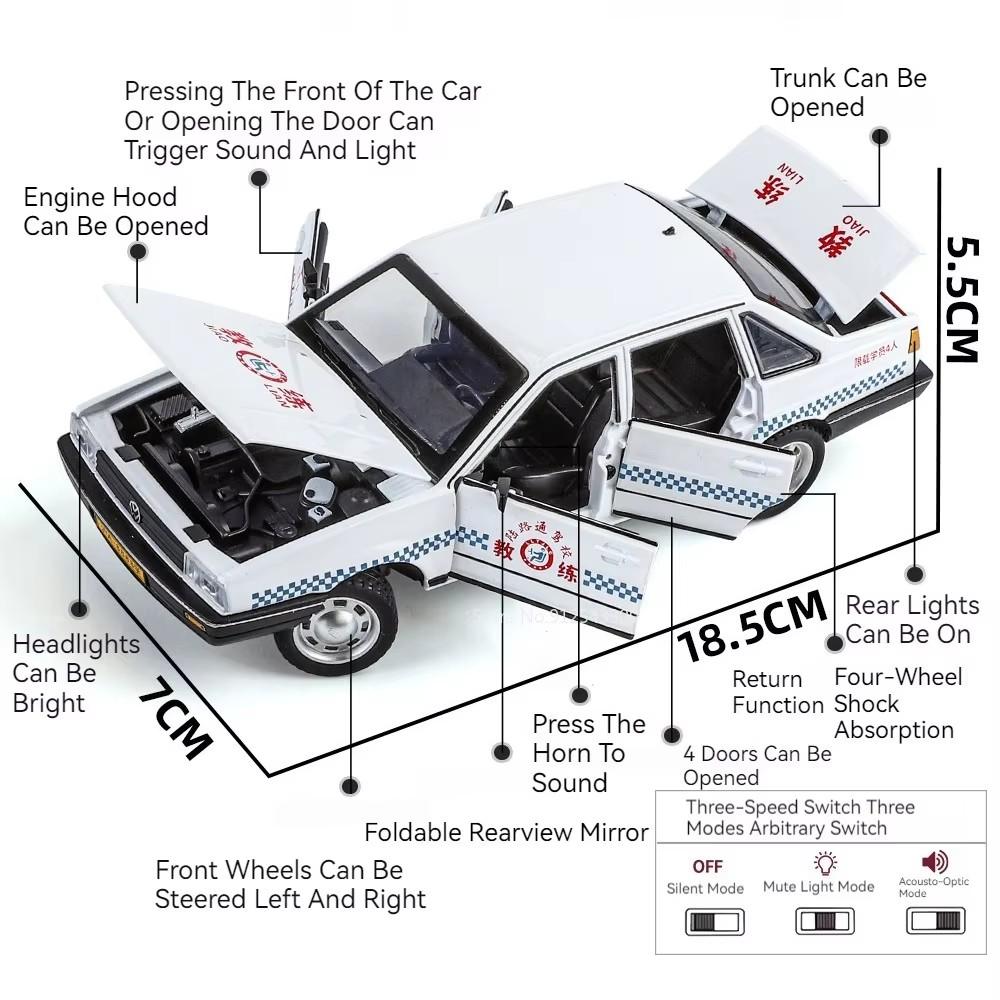 1:24 Retro Santana Model Auta Hračka Otevírací Dveře Zvuk Světlo Policejní Auta Slitina Tlakově Odlitý Autobus Modely Vozidel Kolekce Dárky pro Děti