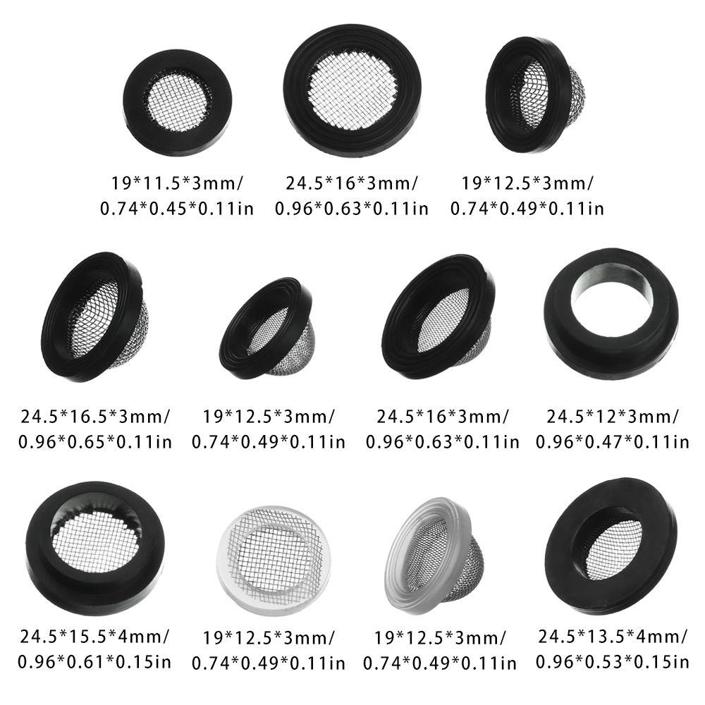 5Pcs 1/2" 3/4" Rubber Gaskets With Stainless Steel Filter For Garden Shower Faucet Replacement Washer Sealing Hose Connection
