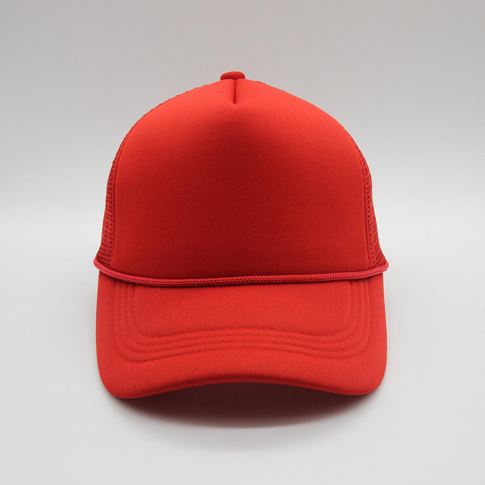New Trucker Caps Men Women Plain Blank Foam Mesh Baseball Cap With Rope Summer Breathable Outdoor Sport Sun Visor Hats