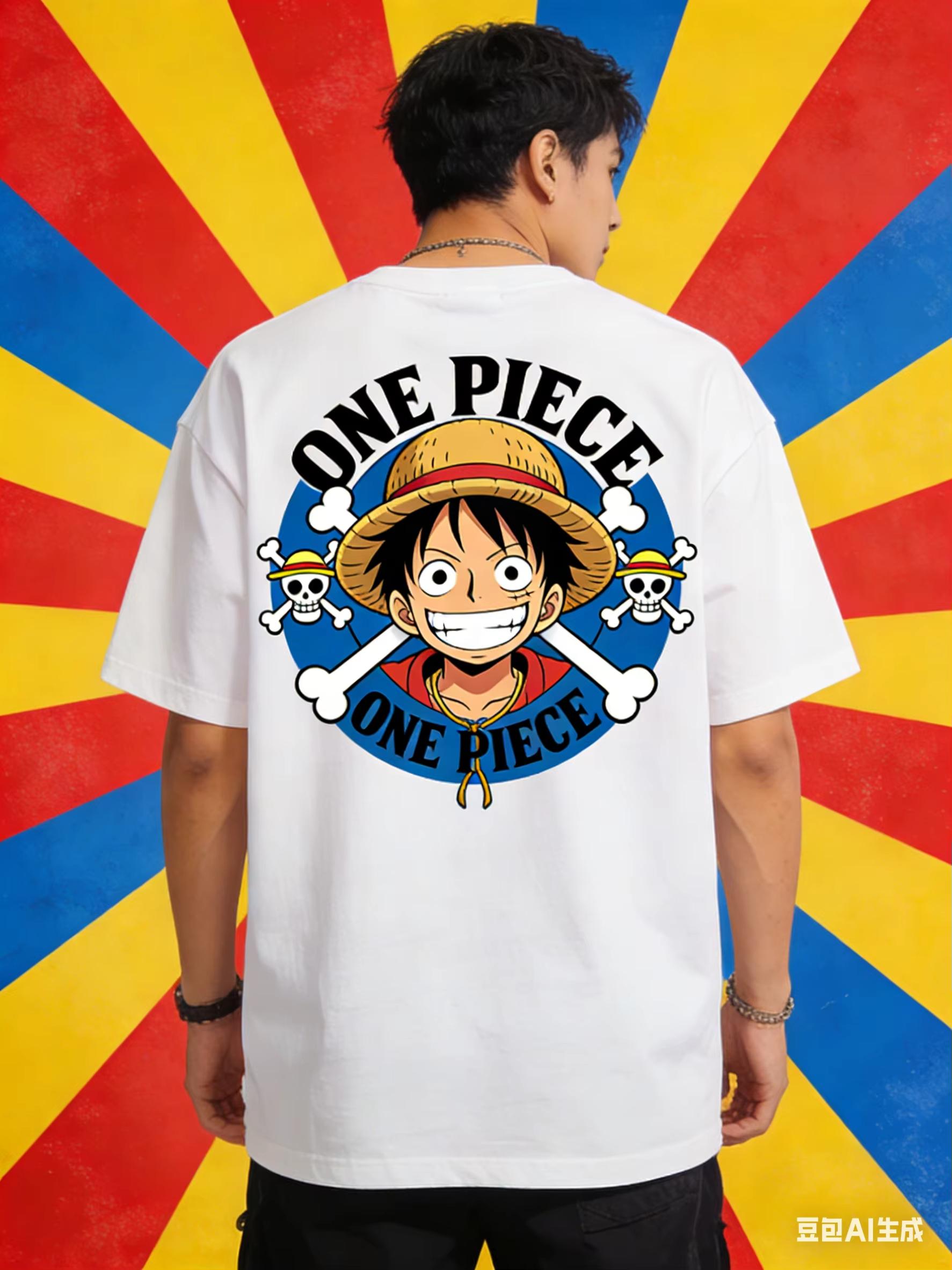 

2026 new AI creative design Comic character headshot of Monkey D Luffy for Tshirt Round neck short sleeve Breathable for 4XL